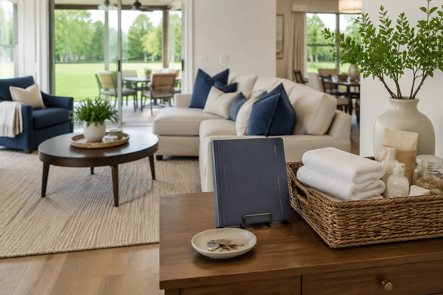 Spotless guest-ready vacation rental with towels, welcome essentials, and organized arrival information
